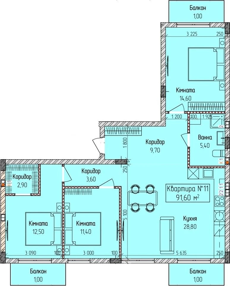 Sale of a 3-room apartment in the "Sadovyi" residential complex, Uzhhorod, Zagariska Street.