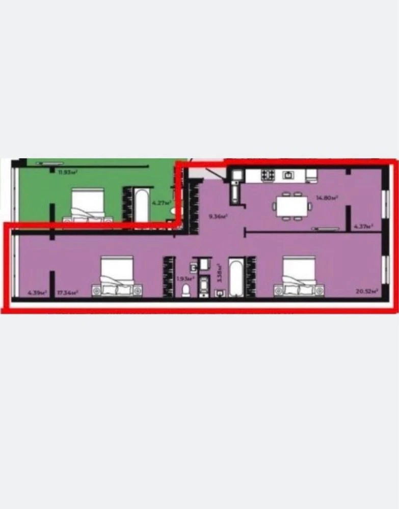 Sale of a 2-bedroom apartment in the Continent Green residential complex, Rokso 149.