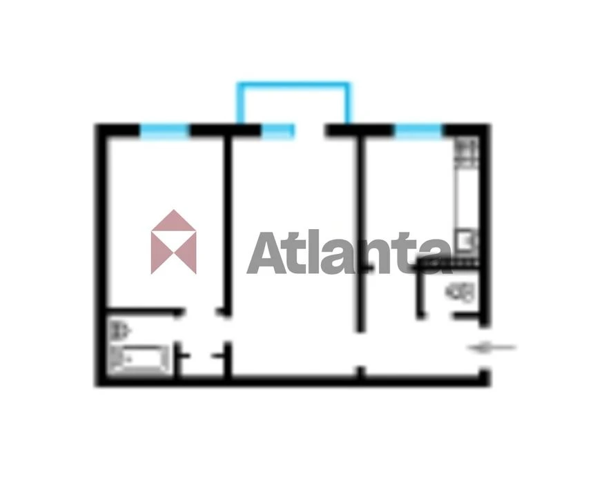 2-room apartment; total area 38.4 m2; floor 3/5, Holosiivskyi Avenue.