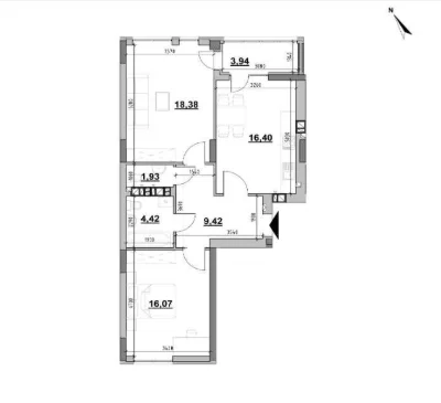 2-квартира 70,56 м² в ЖК Evening от РІЕЛ, Львов (БЕЗ КОМ