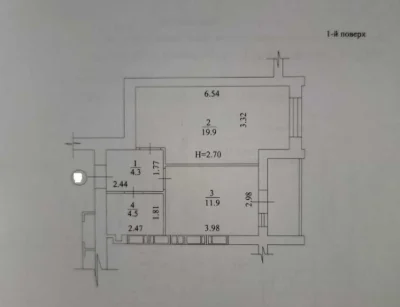25800$! Документы! ЖК Мира 3, Продам 1 ком квартиру пл 42.7м