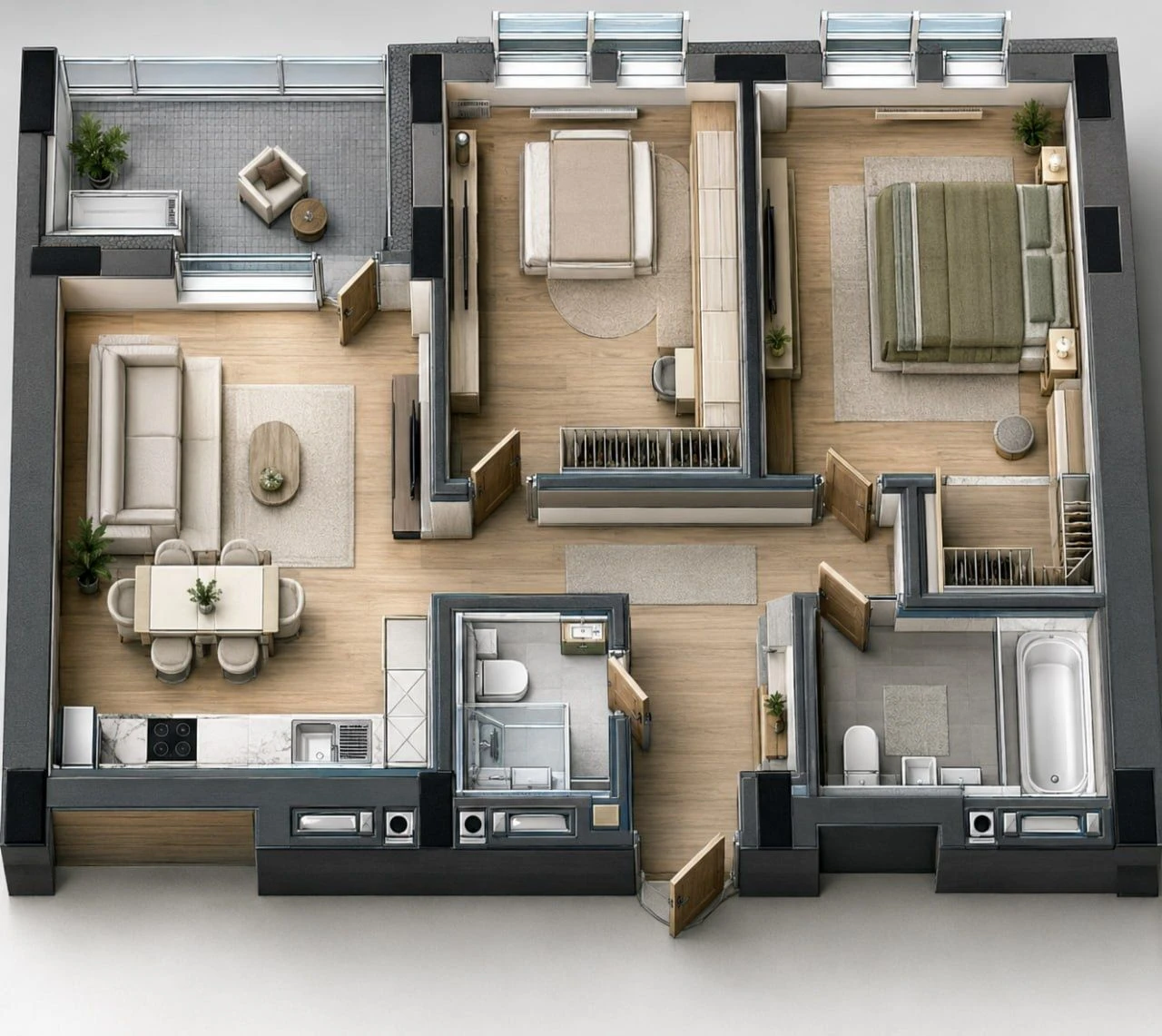 One-bedroom apartment with European layout