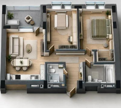 One-bedroom apartment with European layout