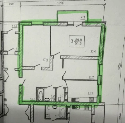 ЖК "Оазис", 3 кімнати, 90 квадратних метрів, ідеальне планування