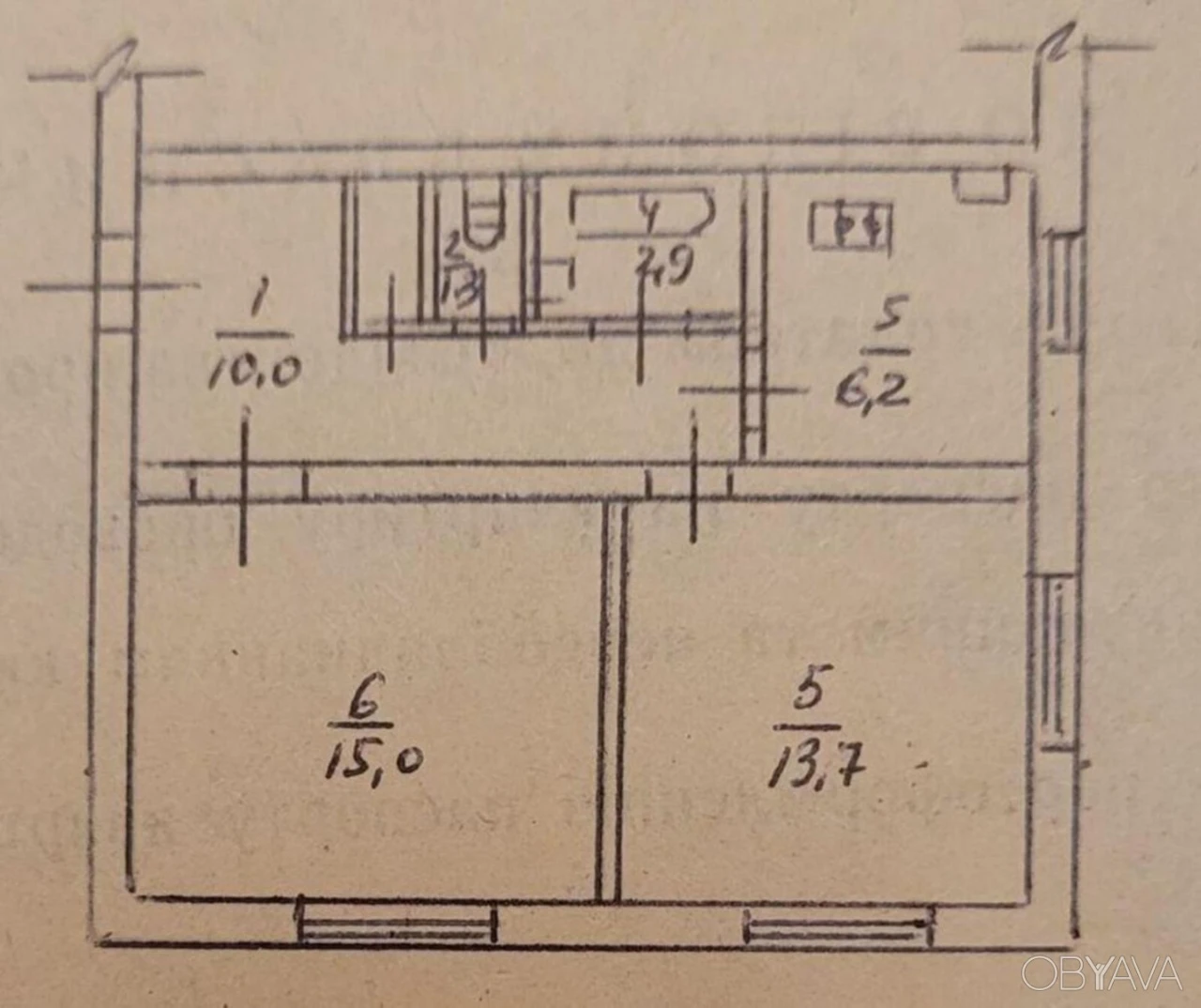 2-bedroom apartment, 49.1 sq.m