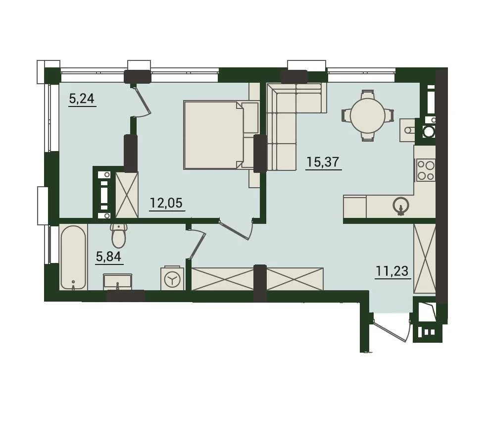 Sale of a 1-bedroom apartment 50 sq m from the developer, Striyiska Street