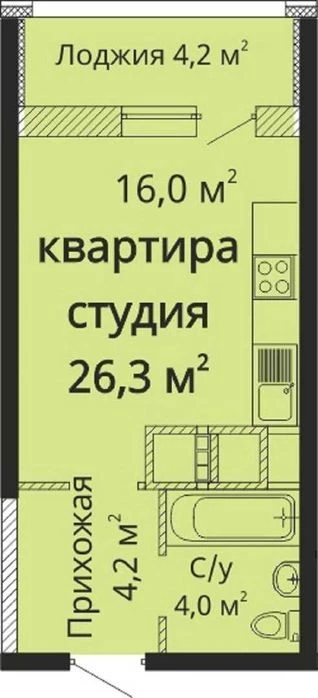 ЖК Скай Сити, Варненская/Инглезы. Студия с открытым видом