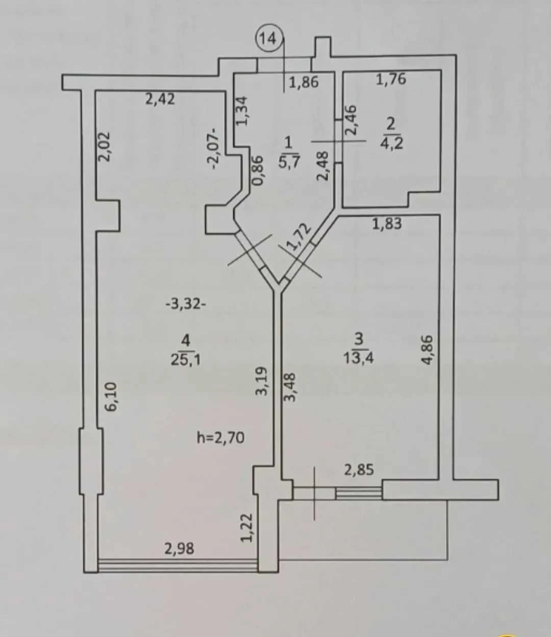 One-bedroom apartment for sale in Park Residence residential complex