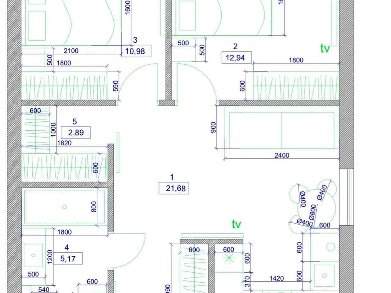 1-bedroom apartment for sale, 54.7 sq m, 16/25 floor