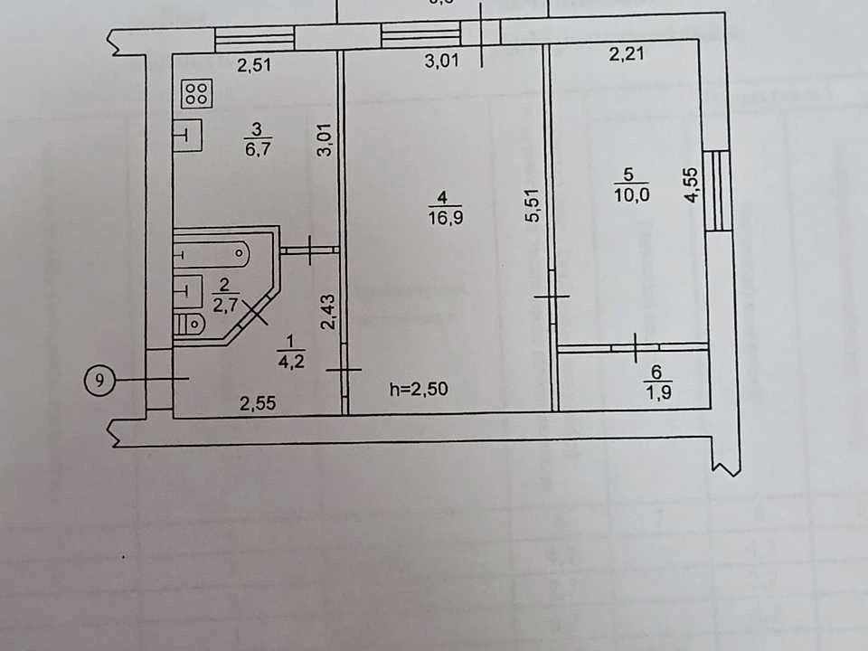 Apartment. Dnipro, Orlivskyi lane.