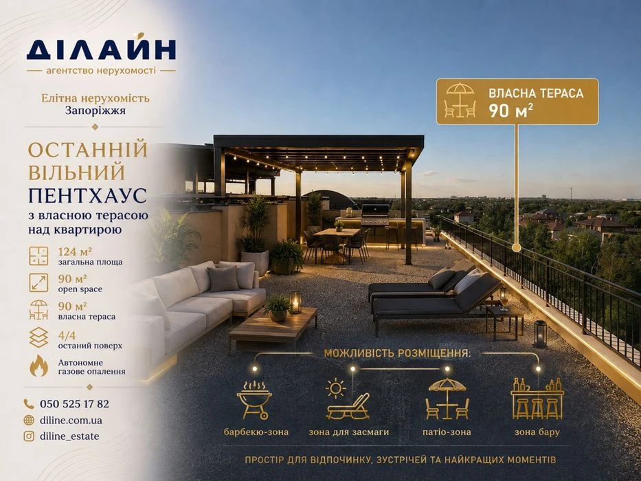 Останній пентхаус у ЖК «Корона Ренесансу» • 124 м² • тераса