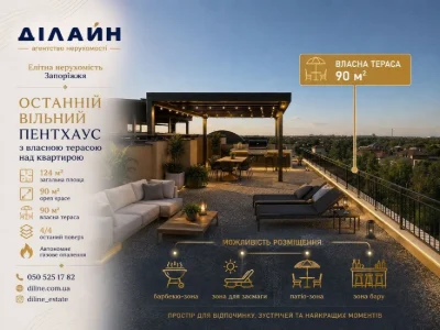 Останній пентхаус у ЖК «Корона Ренесансу» • 124 м² • тераса