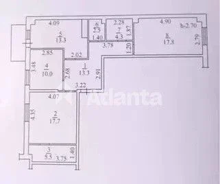 3-комнатная в ЖК «Дмитриевский» — ремонт, 3 спальни, Стикон
