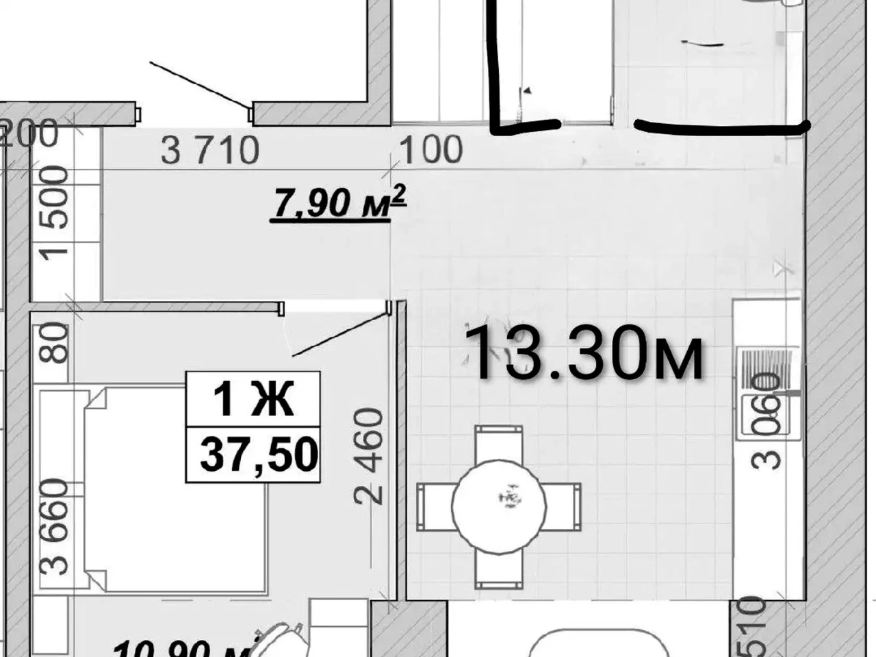 Продається квартира 1-комнатной, 37,5 м² на 13-м этаже.