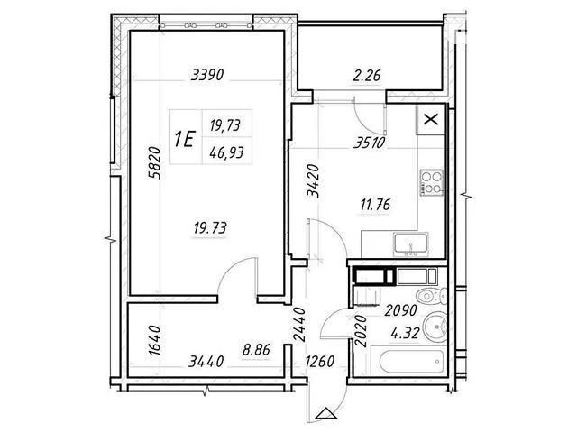 Sale of 1-room apartment 47 sq. m. on Sim'yi Kulzhenkiv 21 street • ID