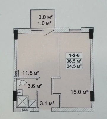 1-bedroom apartment for sale in Bochara Street, new building, no commission