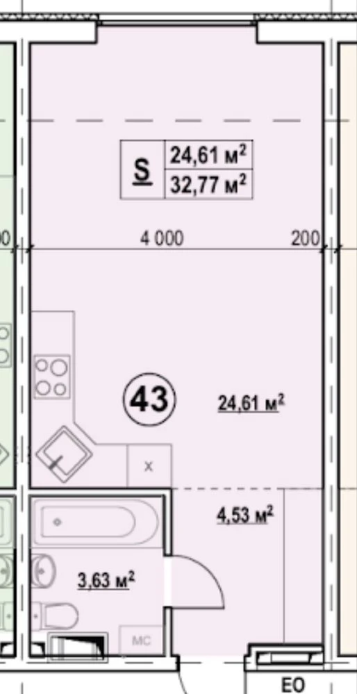 Apartment for sale - Studio near the Borispol'skaya metro station!