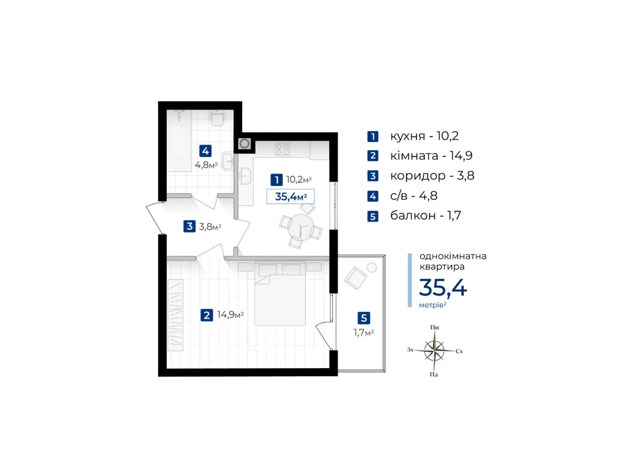 Apartment for Sale - Konovalets Chornovola