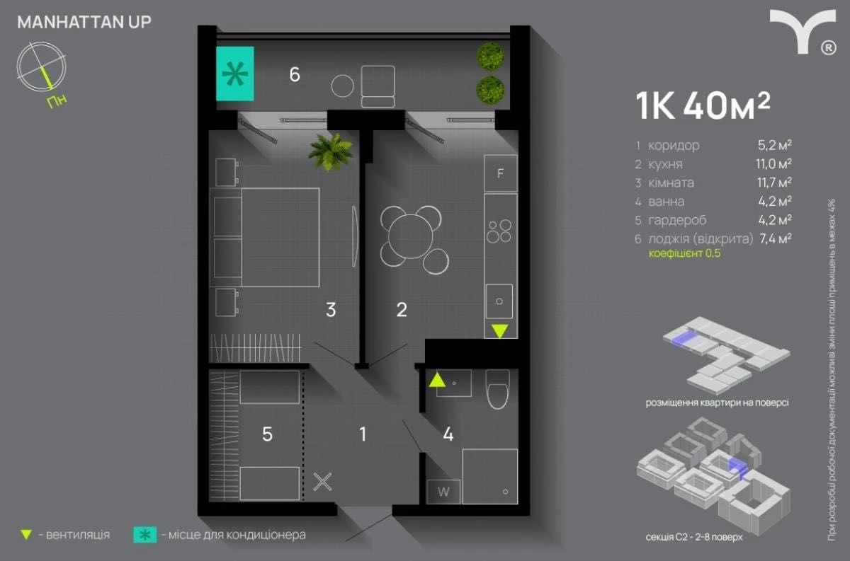 1 bedroom Manhattan up park lake center