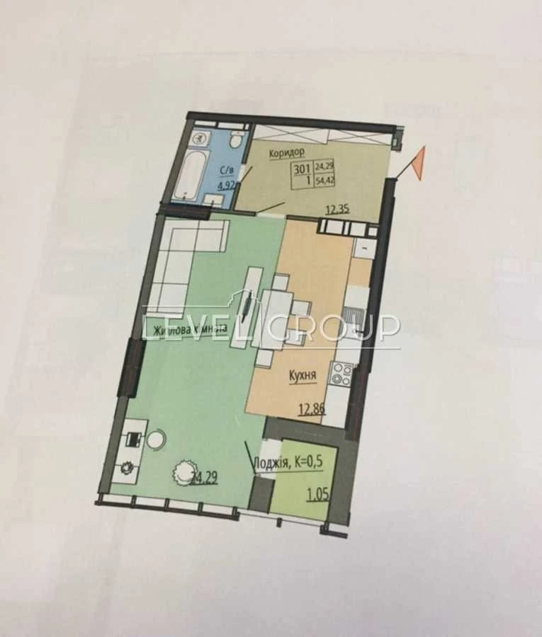 Продажа 1-комнатной квартиры 54 м², улица Миколы Кибальчича, М