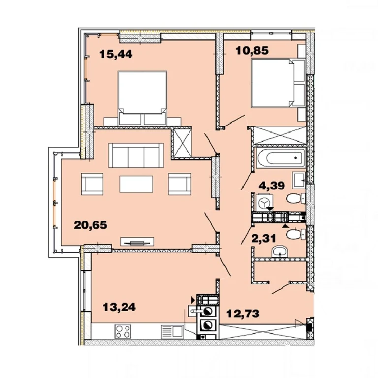 3-room apartment for sale in Myloslavsky