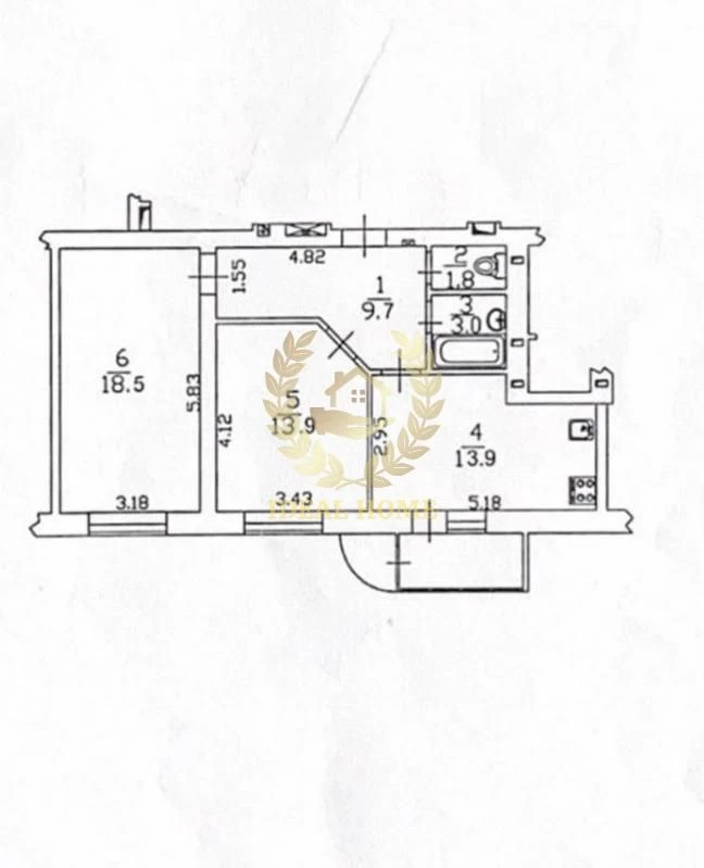 Продаж 2-кімнальної квартири (64 м²) на вулиці Бориспільській