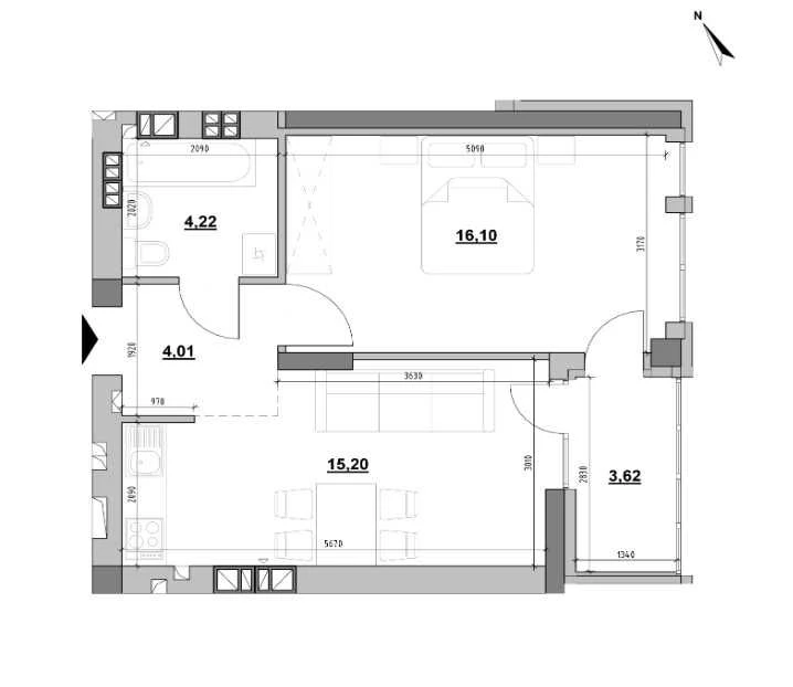 1-к квартира 43,15 м² у ЖК Evening від РІЕЛ, Львів ( БЕЗ КОМ