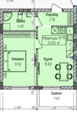 Продається 1-кімнатна квартира в Ужгороді від забудовника