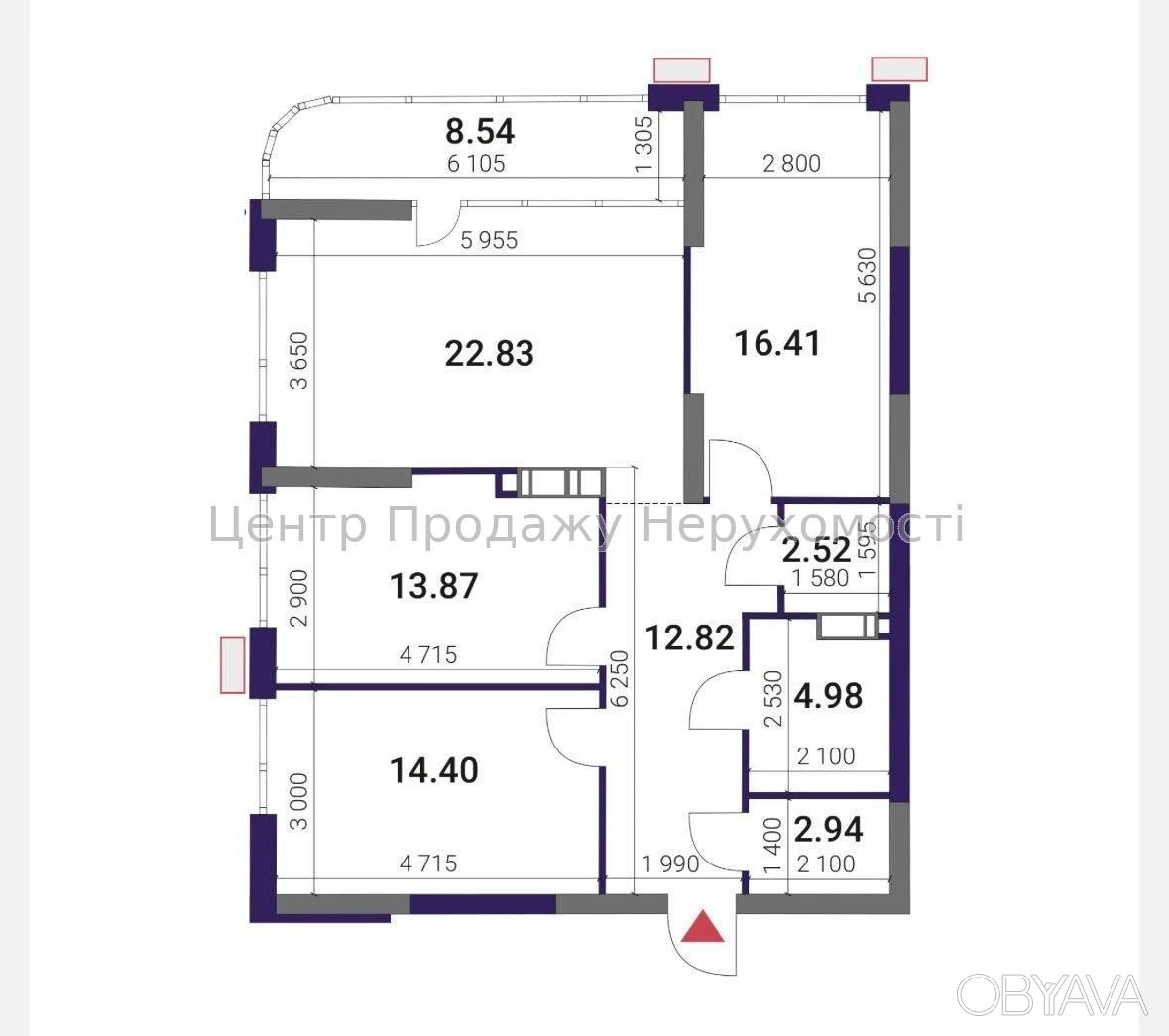 3-bedroom apartment, 99 sq.m.