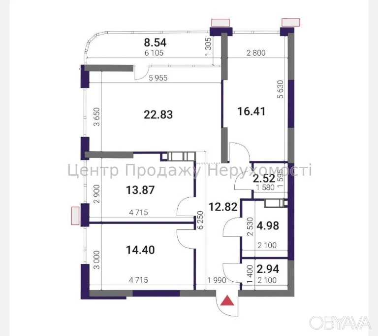 3-bedroom apartment, 99 sq.m.