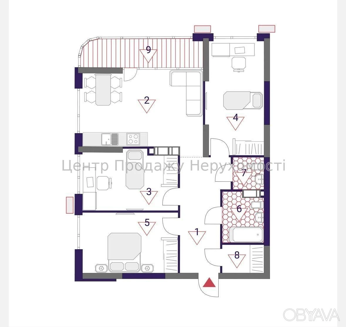 3-bedroom apartment, 99 sq.m.