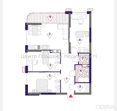 3-bedroom apartment, 99 sq.m.