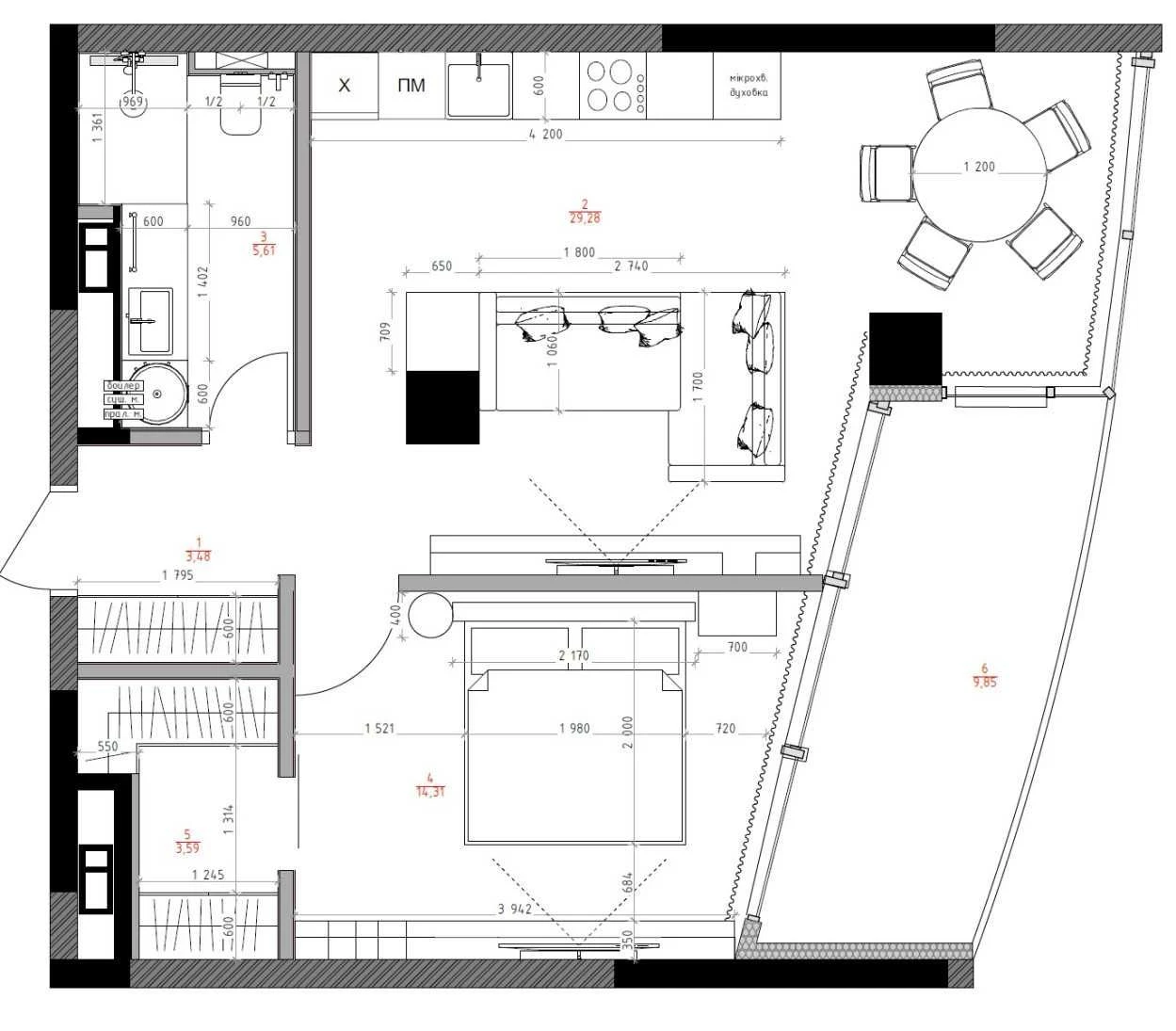 Sale of a 2-bedroom apartment in Kyiv, Taryan Towers residential complex, Pechersky district