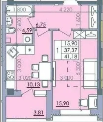 ЖК Пелюстковий, 41 м², средний этаж, сданный дом, переуступ