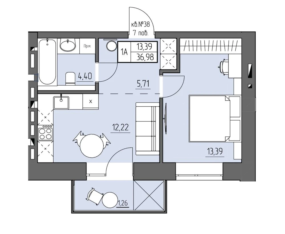 1-bedroom apartment in new building | Investment | -3% upon full payment