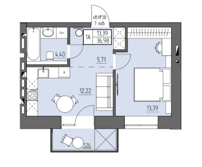 1-bedroom apartment in new building | Investment | -3% upon full payment