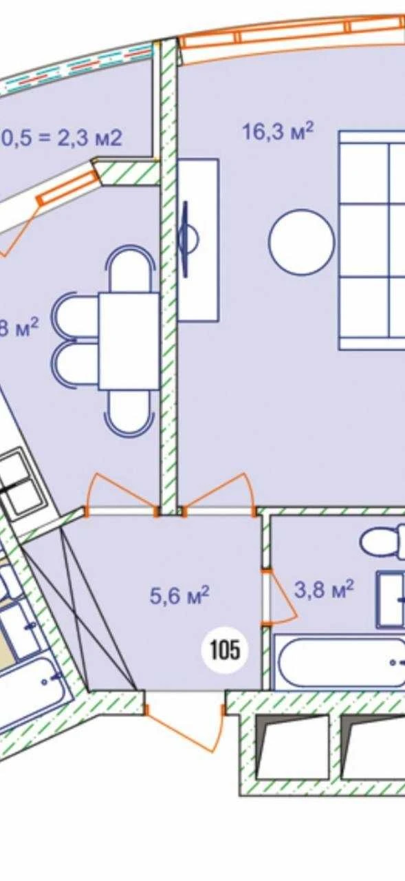 1-комнатная квартира 42 м² у моря  16-я Фонтана  Рассрочка