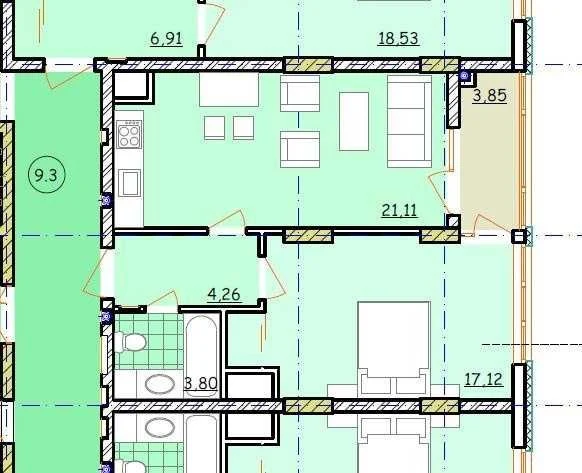 1-bedroom apartment 50 sq m | Strim Towers Residence | 12th floor | Zboiysche