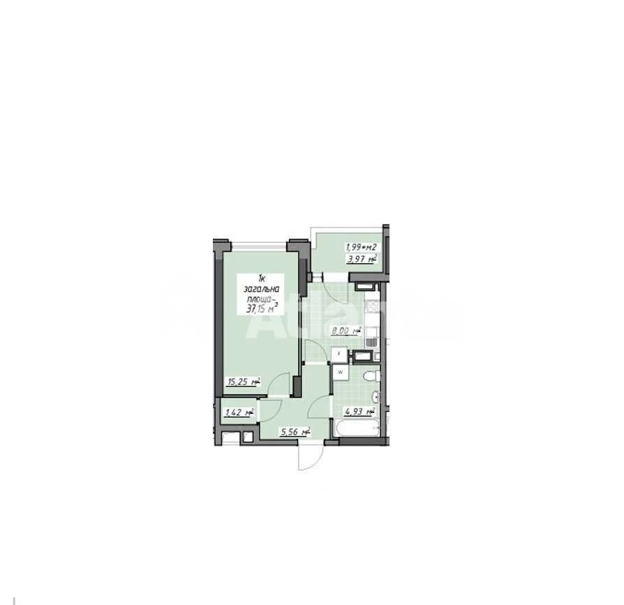 1-комнатная квартира 37,15 м² в Одессе
