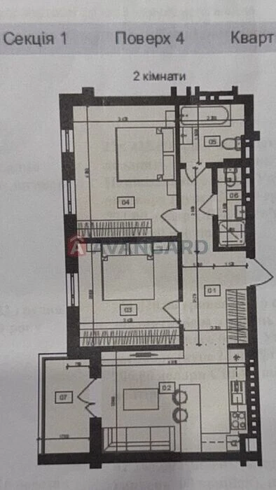 2-bedroom apartment in the "Etnodim" residential complex on Vulec' Street