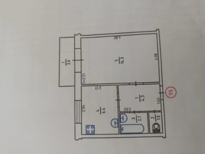 1 room apartment, Forest area, Cosmonauts Street, building 26