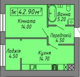ПЕРШИЙ ВНЕСОК 10% на здачу 1-кімнатного помешкання в ЖК «Скандинавія»