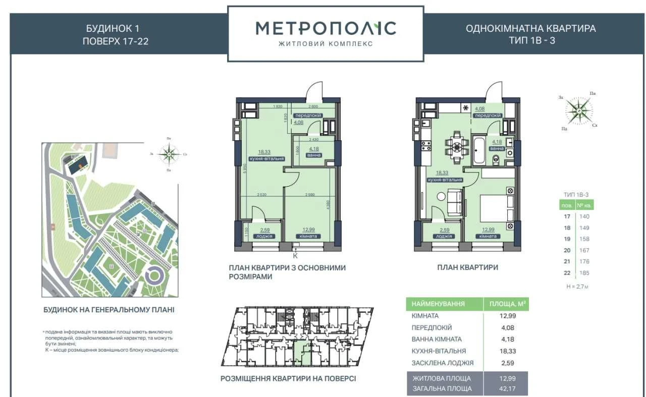 One-bedroom apartment in a completed building Metropolis Тереmki