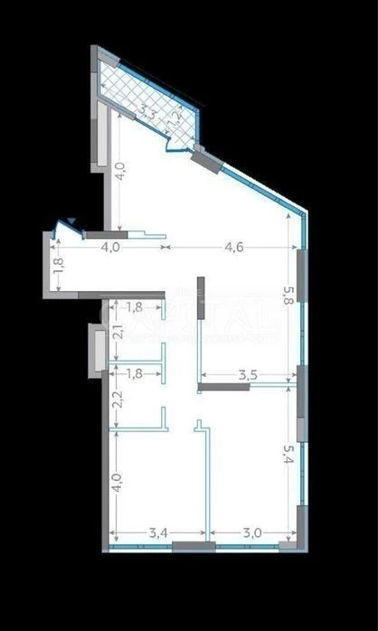 Sale of a unique apartment of 93 m² in a new residential complex