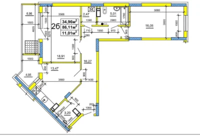 Двокімнатна квартира 88,16 м² на Митниці | вул. Сержанта Жужоми, 1