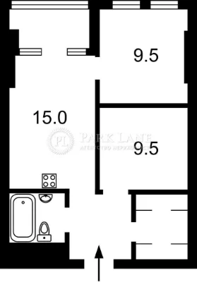 1-bedroom apartment in Manhattan city street Bereisty 11, Шевchenkivsky