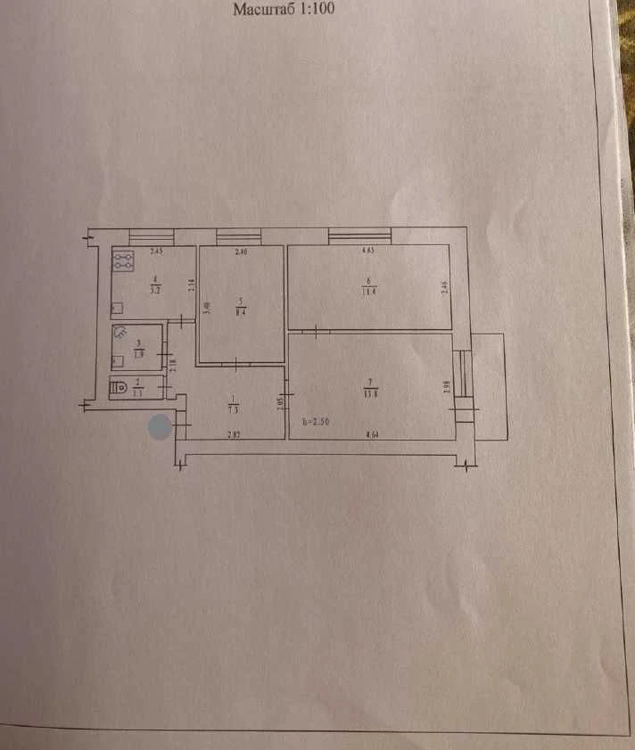 3 room apartment, 5 minutes to Zhygin, brick