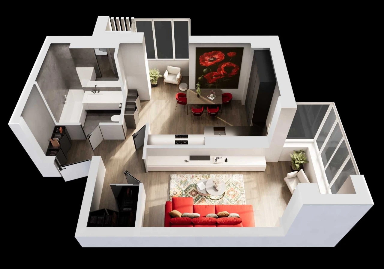 1-кімнатна квартира 48,81 м² у новобудові в центрі Житомира