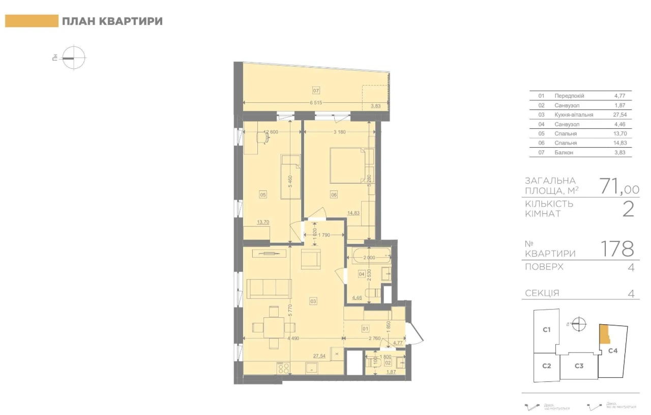 For Sale: 2-room apartment in business class ЖК Lake View, No Commission