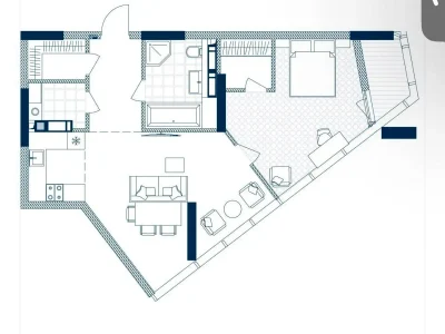 Продаж однокімнатної квартири 69,3 м² на 2 поверсі